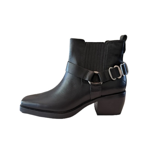 Sam Edelman Black Bellamie Square Toe Ankle Boot Bootie with Hardware - Size 6.5 - Picture 5 of 16